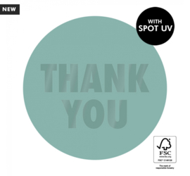 Thank you stickers - misty green - 6 stuks