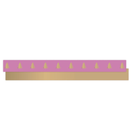 X-mas Lint - Tree - Pink - Gold  10mm x 5m