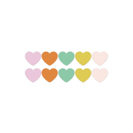Harten stickers Retro - 5cm - 10 stuks