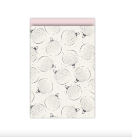 Cadeauzakjes kerstballen - wit antraciet - 17x25 cm (L) - 5 Stuks