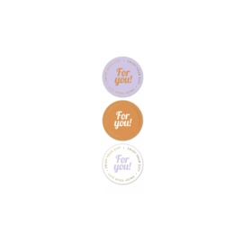 Stickers For you! - lila cognac  wit - 6 Stuks