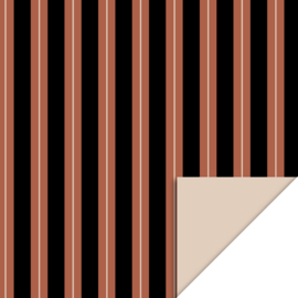 Cadeauzakjes - Stripe Chalk Chocolate - Beige - 12 x 19 cm - 5 Stuks