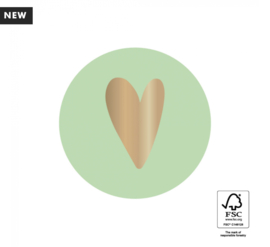 Stickers - Heart mint groen 6 stuks