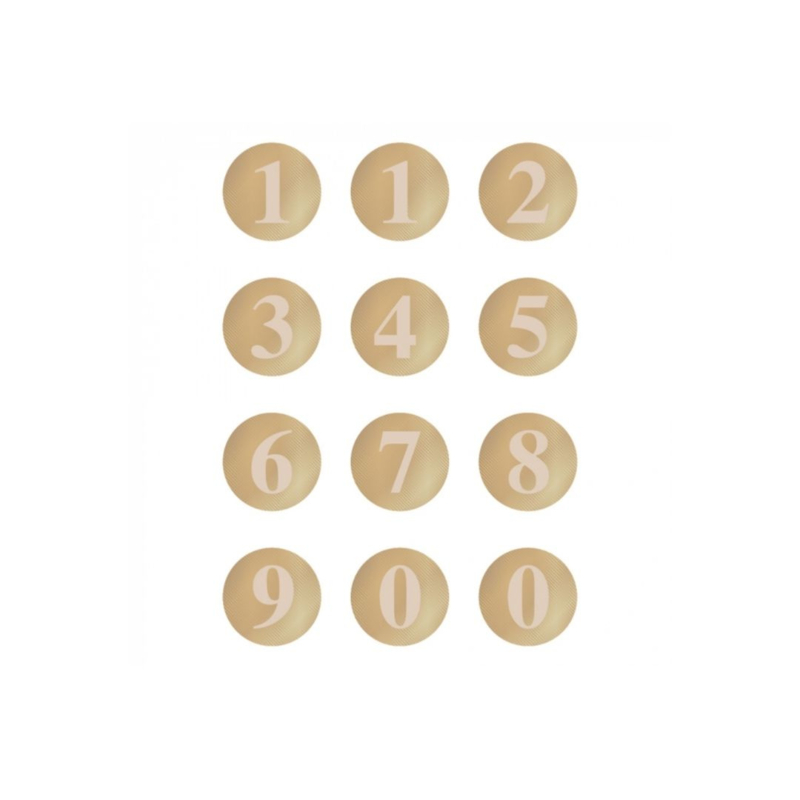 Stickers - Cijfers goud - 12 Stuks