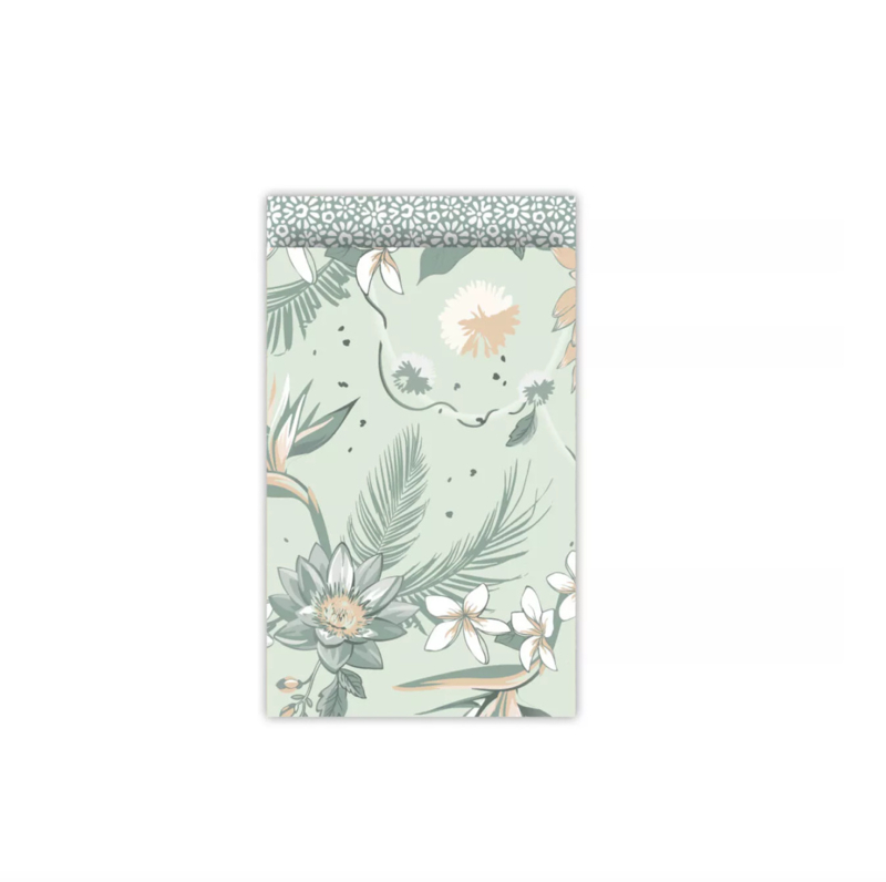Cadeauzakjes Tropische vogels bloemen - Mint groen Salie - 5 Stuks - M