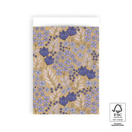 Cadeauzakje Flowerfield Gold Violet | 17 x 25 CM