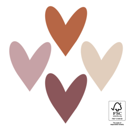 Sticker Hearts Faded | Pink- Gold