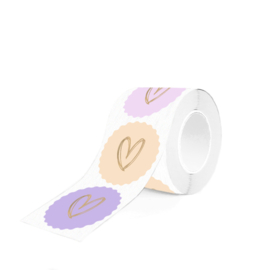 Sticker Multi Hearts Gold Pastel