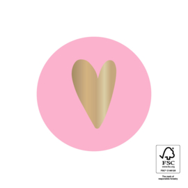 Sticker Hart | Blush Pink - Goud