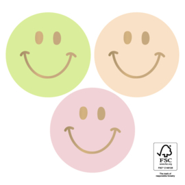 Sticker Multi Smiley Pastel Gold