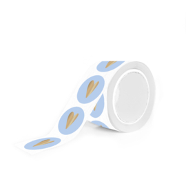 Sticker Hart | Light Blue - Goud