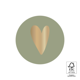 Sticker Hart | Groen- Goud