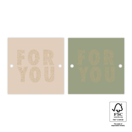 Cadeaulabel For you | 2 stuks