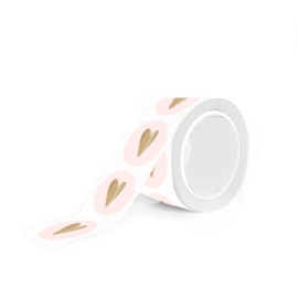 Sticker Hart | Pastel Pink - Goud