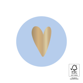 Sticker Hart | Light Blue - Goud