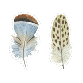 Cadeaulabel Feathers | 2 stuks
