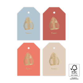 Sint Cadeaulabel Mijter | 4 stuks