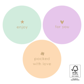 Sticker Multi Text Gold- Pastel