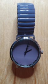 Horloge grijs/blauw rekband