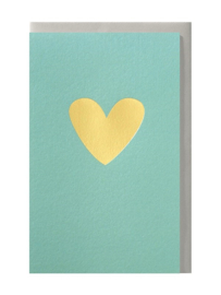 Kaart Turquoise met Goudkleurig hartje