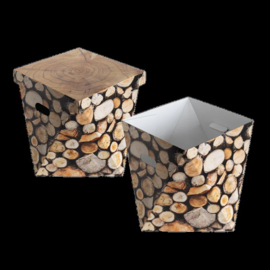 Dutch Design basket Houtblokken opbergdoos