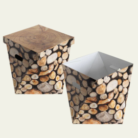 Dutch Design basket Houtblokken opbergdoos