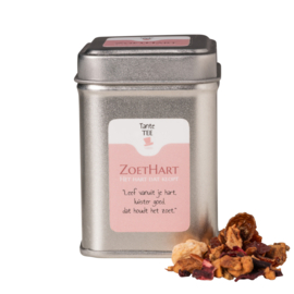 ZoetHart - Theeblikje met 15 gram zachte fruitige thee (Tante Tee)