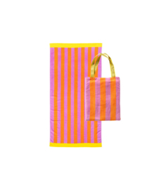 Strandlaken en Strandtas Fuchsia Oranje Geel  Samira
