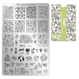 Moyra Stamping Plate April 140 met gratis Tryon Sheet