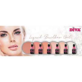 DIVA Liquid Builder Gel Collection 6x 15 ml - met gratis Colorpop Stickers en Fineliner