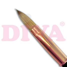 DIVA Exclusive Kolinsky Acryl Penseel Rosé Gold met dop #12 Black