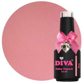 DIVA Milky Glass Topcoat Rose - No Wipe 15 ml