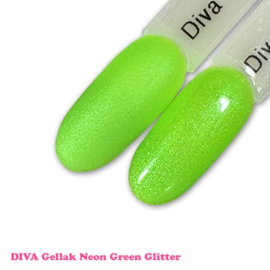 DIVA Gellak Neon Green Glitter 10 ml