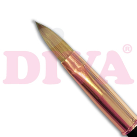 DIVA Exclusive Kolinsky Acryl Penseel Rosé Gold met dop #10 Black