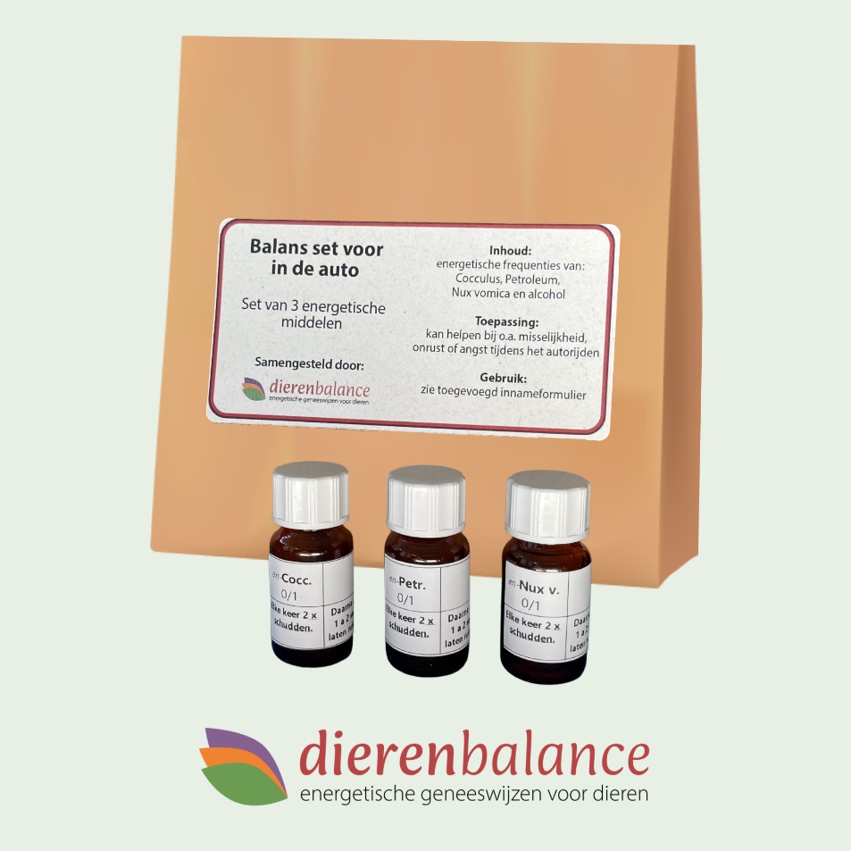 Dierenbalance Balans set voor in de auto