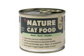 Nature Catfood Rund/Eend en kruiden blik 200 gram