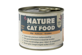 Nature Catfood Kip/Kalkoen en kruiden blik 200 gram