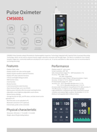 Saturatiemeter Contec CMS60D1 incl 3 probes (volwassene, kind, neonataal)
