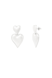 Earrings Double Heart silver