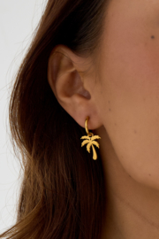 Earrings Palm gold - NIEUW!