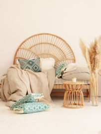 "Ocean daisy" kussen met franjes