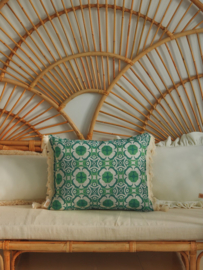"Ocean daisy" kussen met franjes