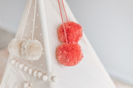 Coral Tipi Pom Poms