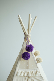 Purple Tipi Pom Poms