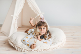 XL Floor Pillow Beige - Tassels