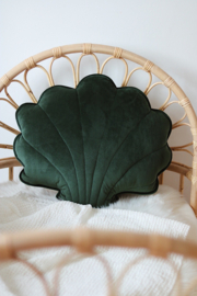 XL Velvet sierkussen schelp, 'Emerald Green' -MoiMili