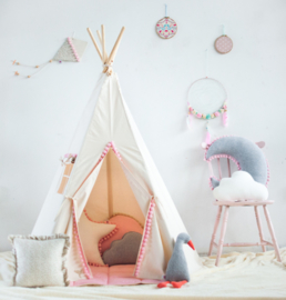 Tipi Tent 'Pink Pompom '