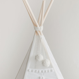 White Tipi Pom Poms