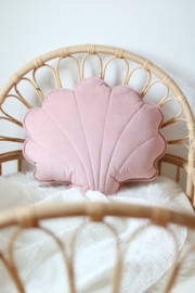 XL Velvet sierkussen schelp, 'Pink' -MoiMili