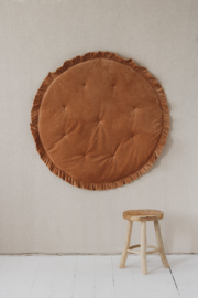 Velvet ronde (speel) mat met frills "Caramel"